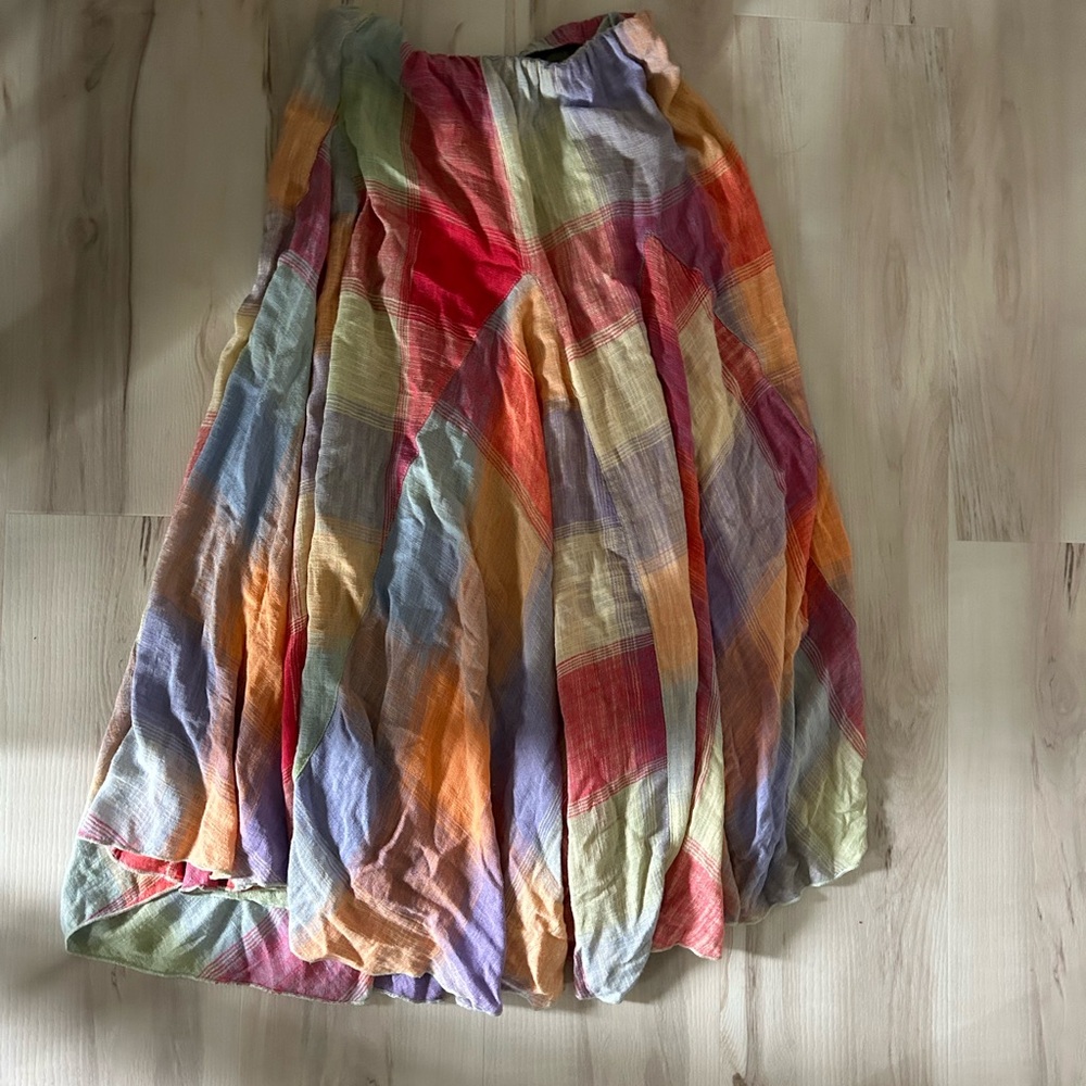 Free people madras linen skirt - Picture 2 of 3